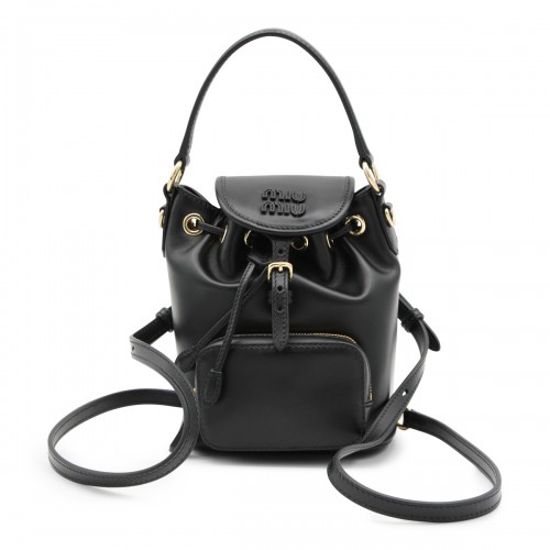 BLACK LEATHER BACKPACK