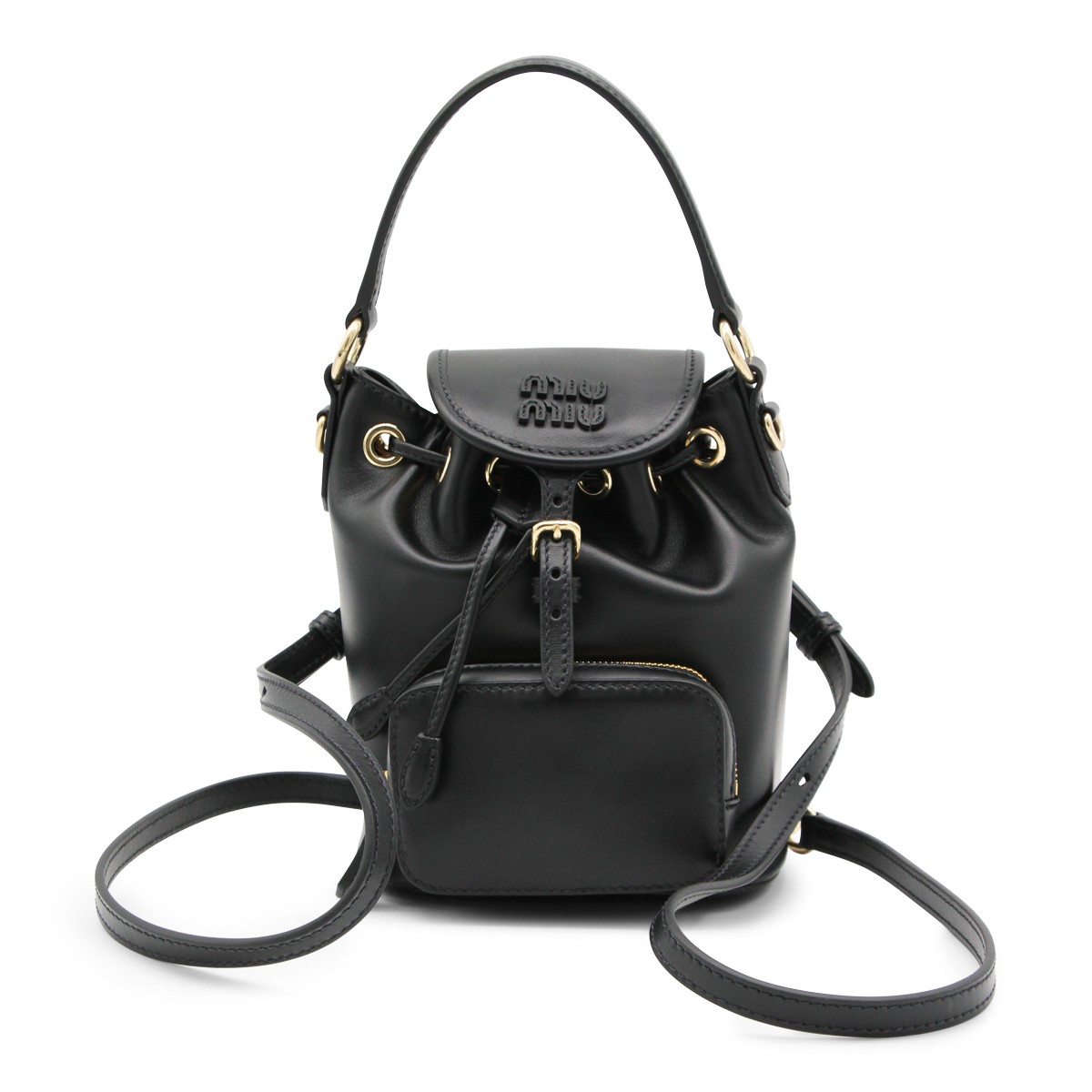 BLACK LEATHER BACKPACK
