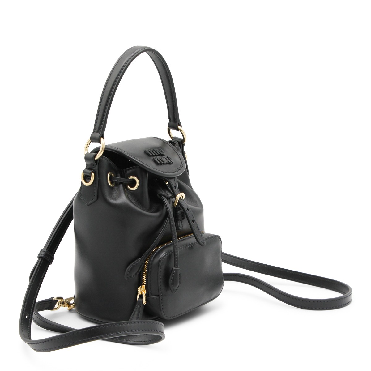 BLACK LEATHER BACKPACK