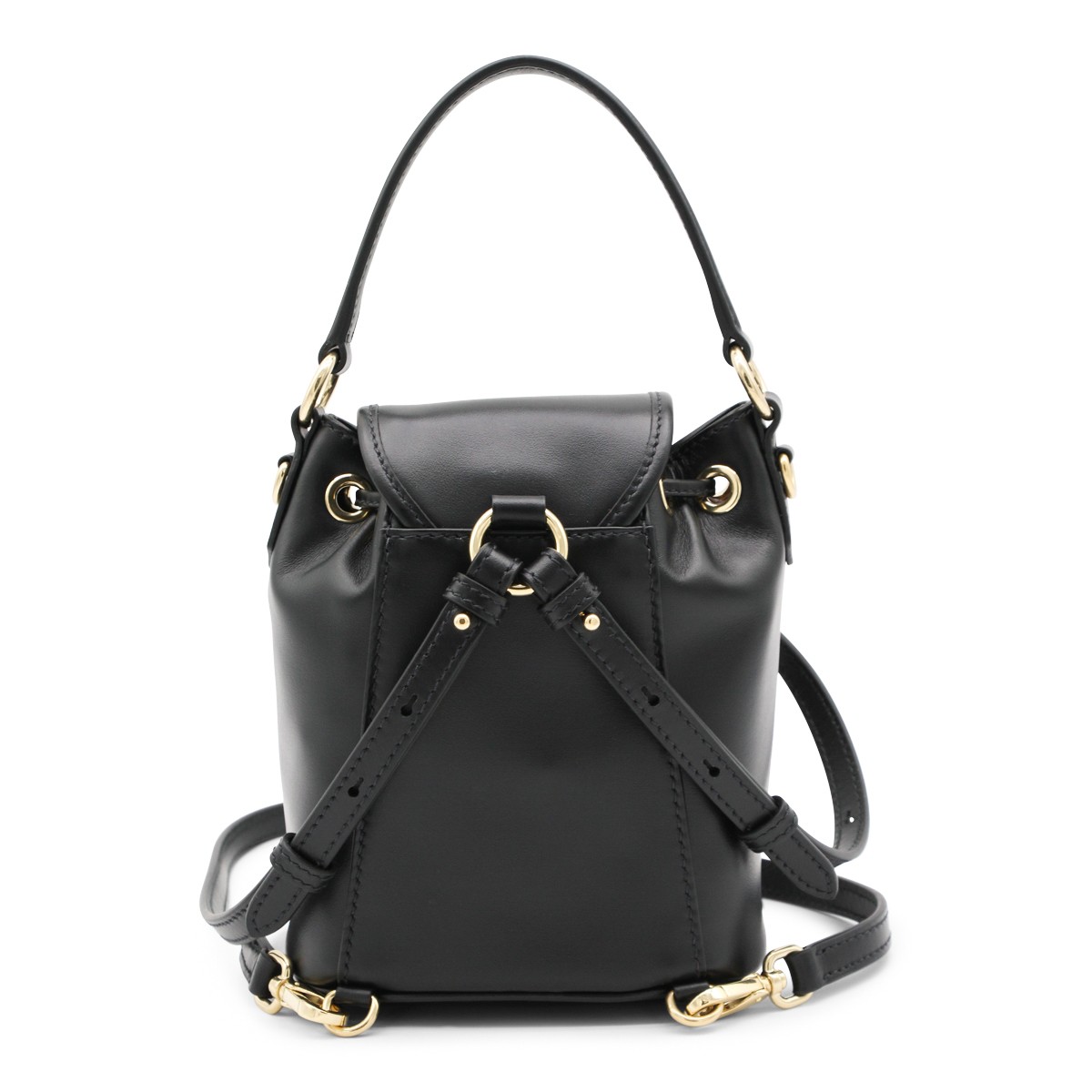 BLACK LEATHER BACKPACK