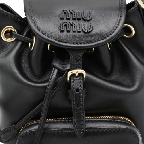 BLACK LEATHER BACKPACK