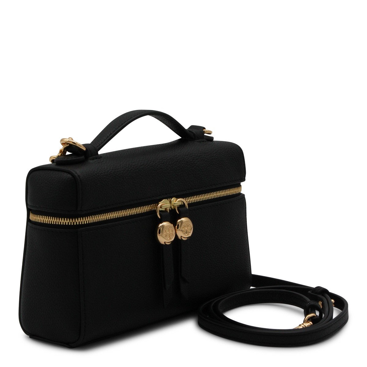 BLACK LEATHER CROSSBODY BAG