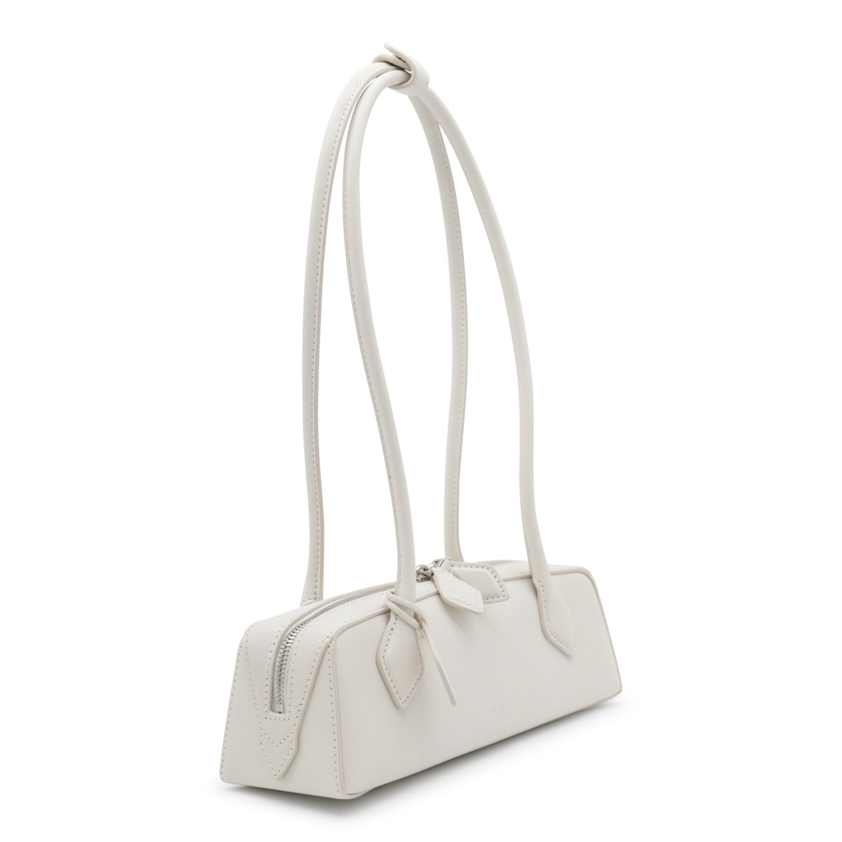 WHITE LEATHER TACKEL SMALL SHOULDER BAG