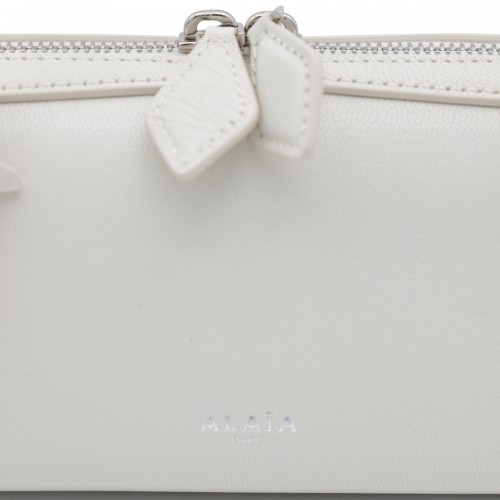 WHITE LEATHER TACKEL SMALL SHOULDER BAG