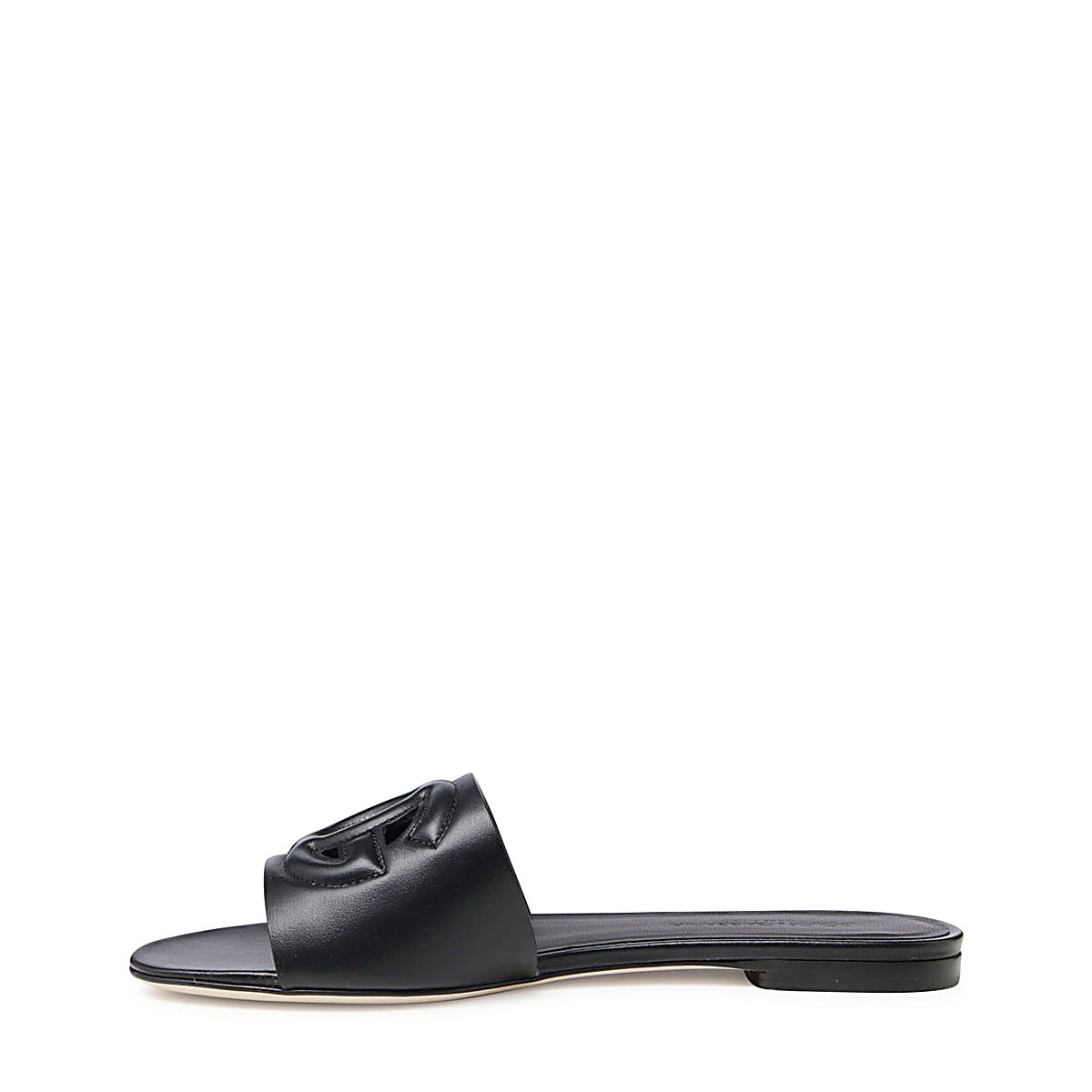 BLACK LEATHE DG MILLENNIALS FLATS