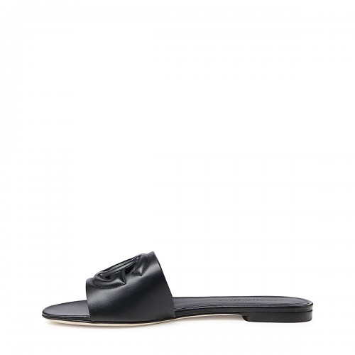 BLACK LEATHE DG MILLENNIALS FLATS