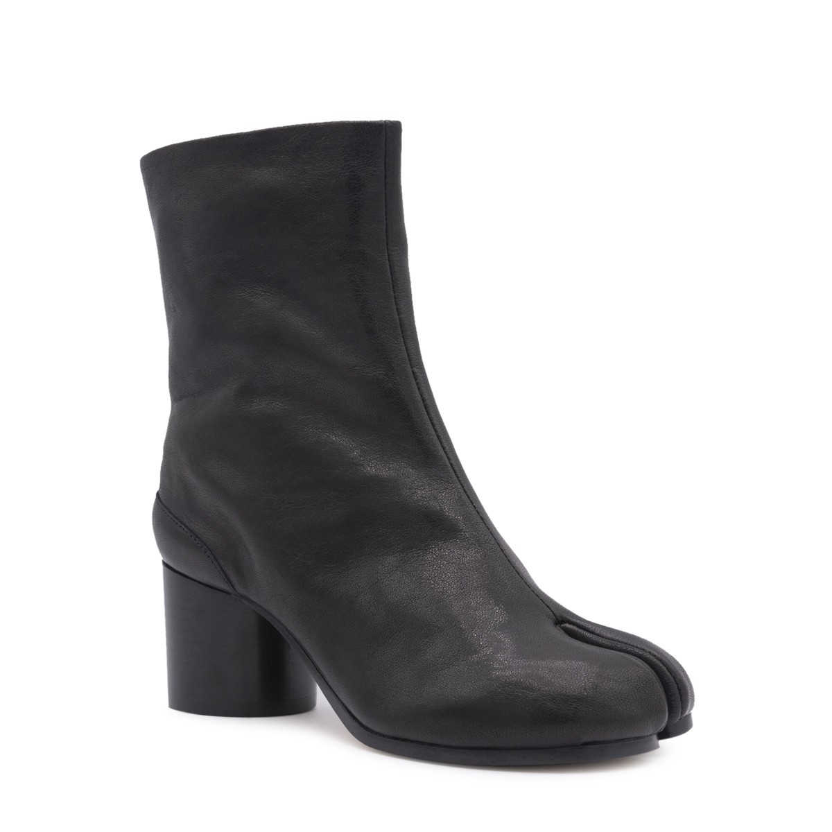 BLACK LEATHER TABI BOOTS