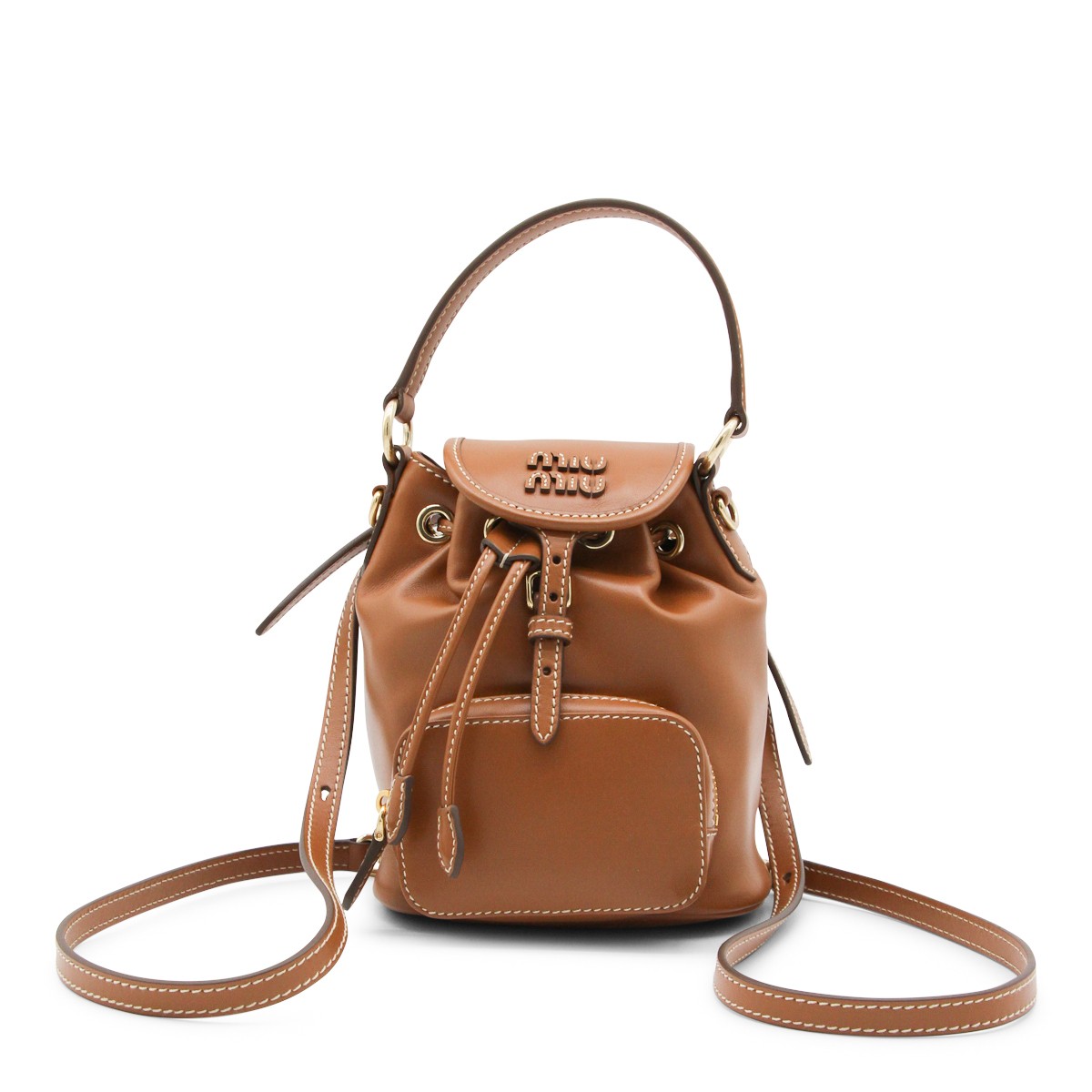 BROWN LEATHER BACKPACK