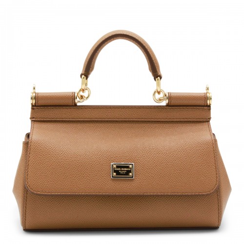 CARAMEL LEATHER SICILY SMALL TOP HANDLE BAG