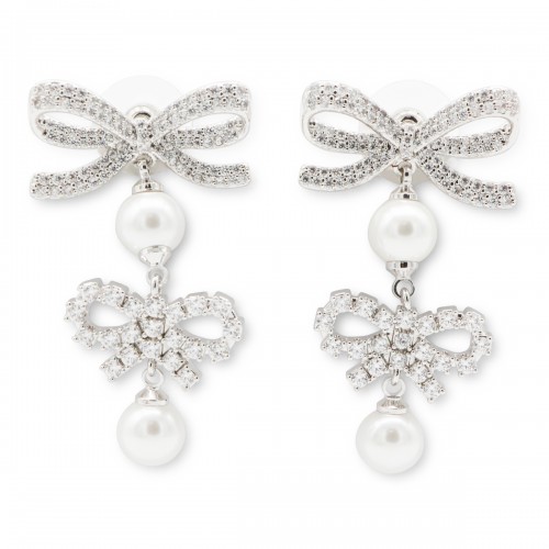 SILVER AND PEARL EARRINGS