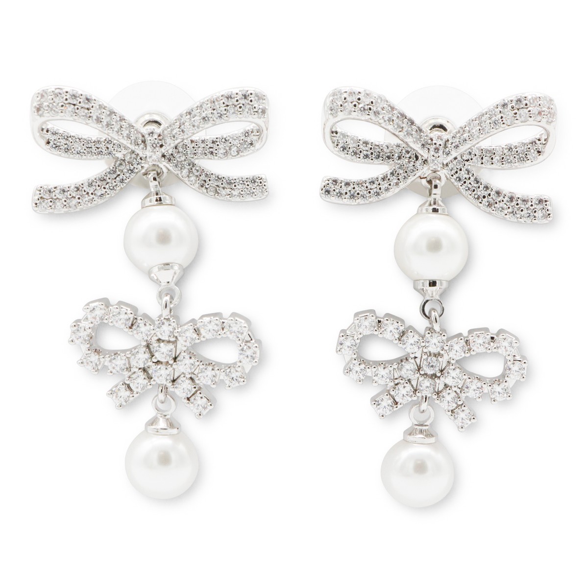 SILVER AND PEARL EARRINGS