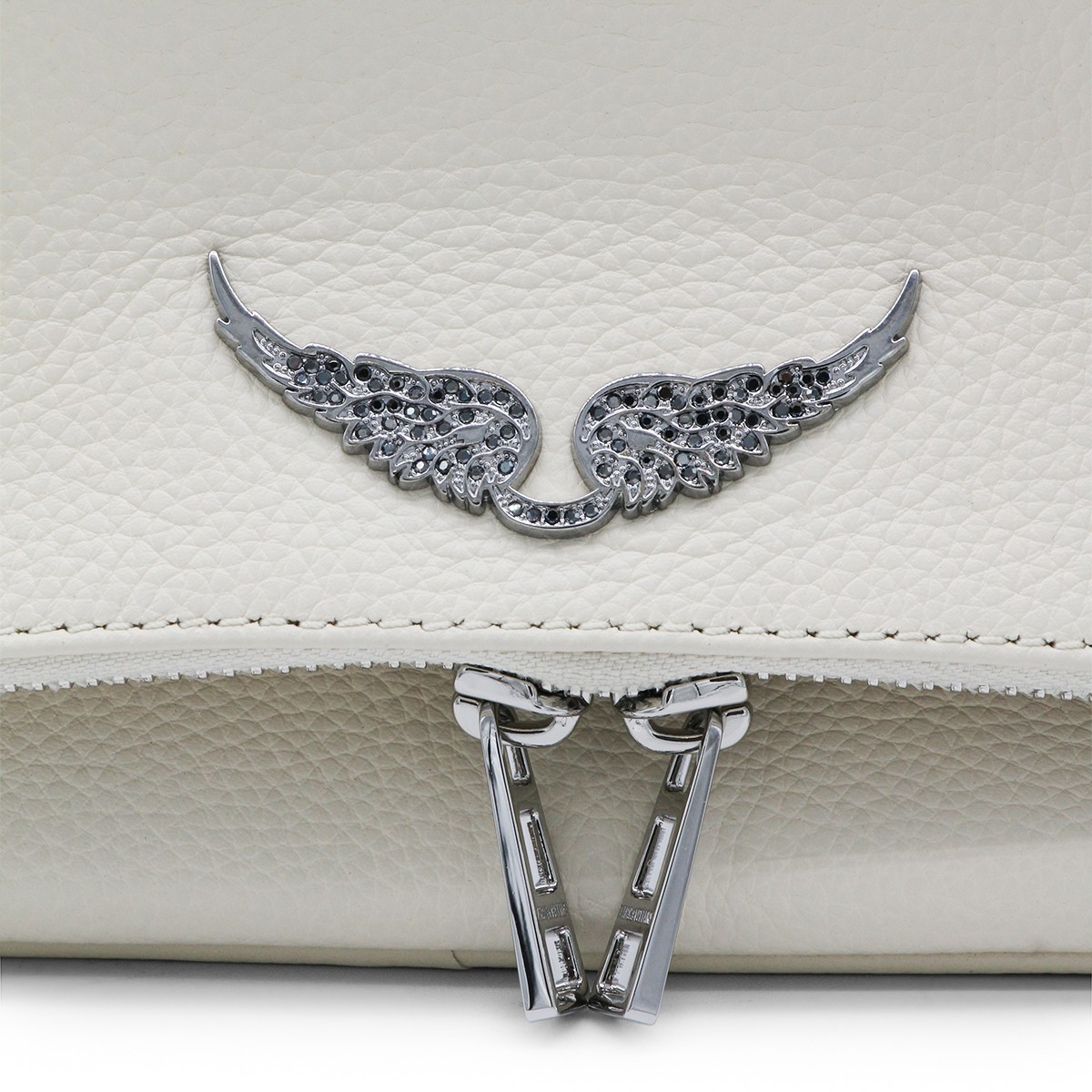 WHITE ROCK GRAINED LEATHER SHOULDER BAG