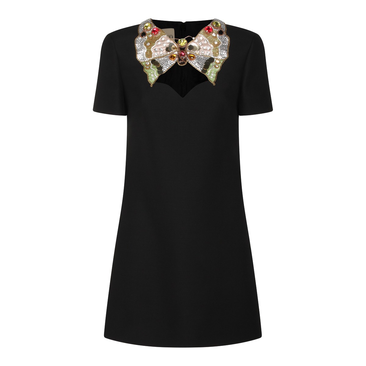 BLACK WOOL BLEND DRESS