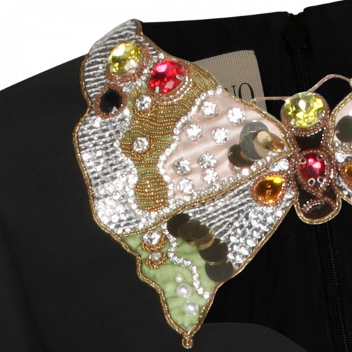 BLACK WOOL BLEND DRESS