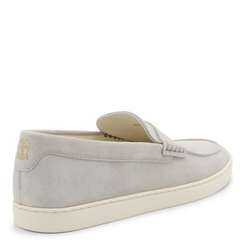 GREY LEATHER LAOFERS