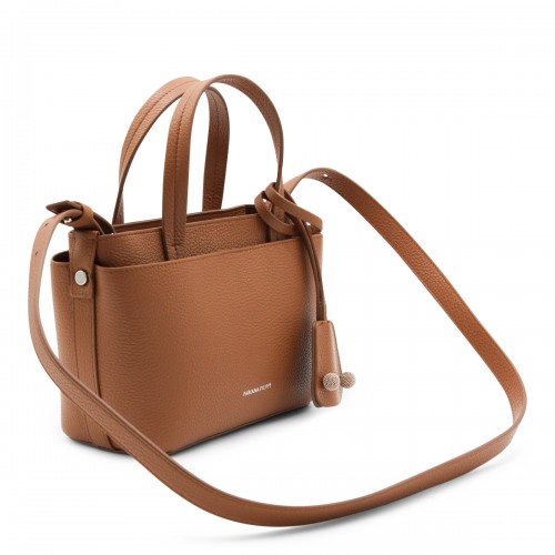 BROWN LEATHER TOP HANDLE BAG 2