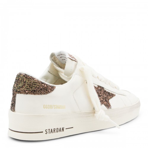 WHITE AND BEIGE LEATHER SUPER STAR SNEAKERS