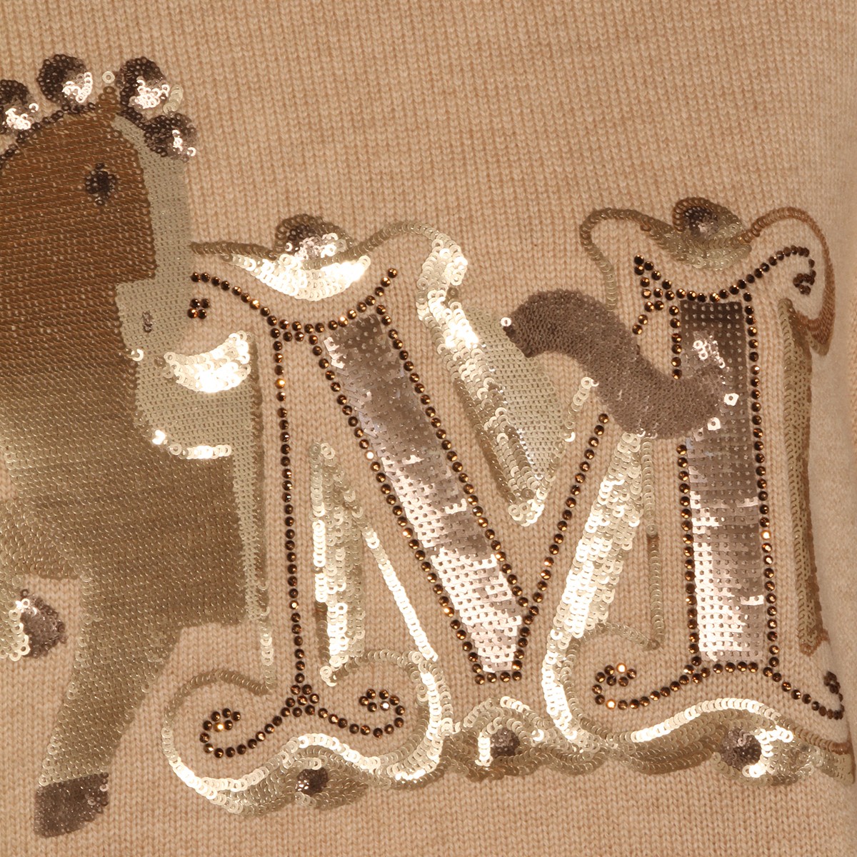 BEIGE WOOL BLEND TOP