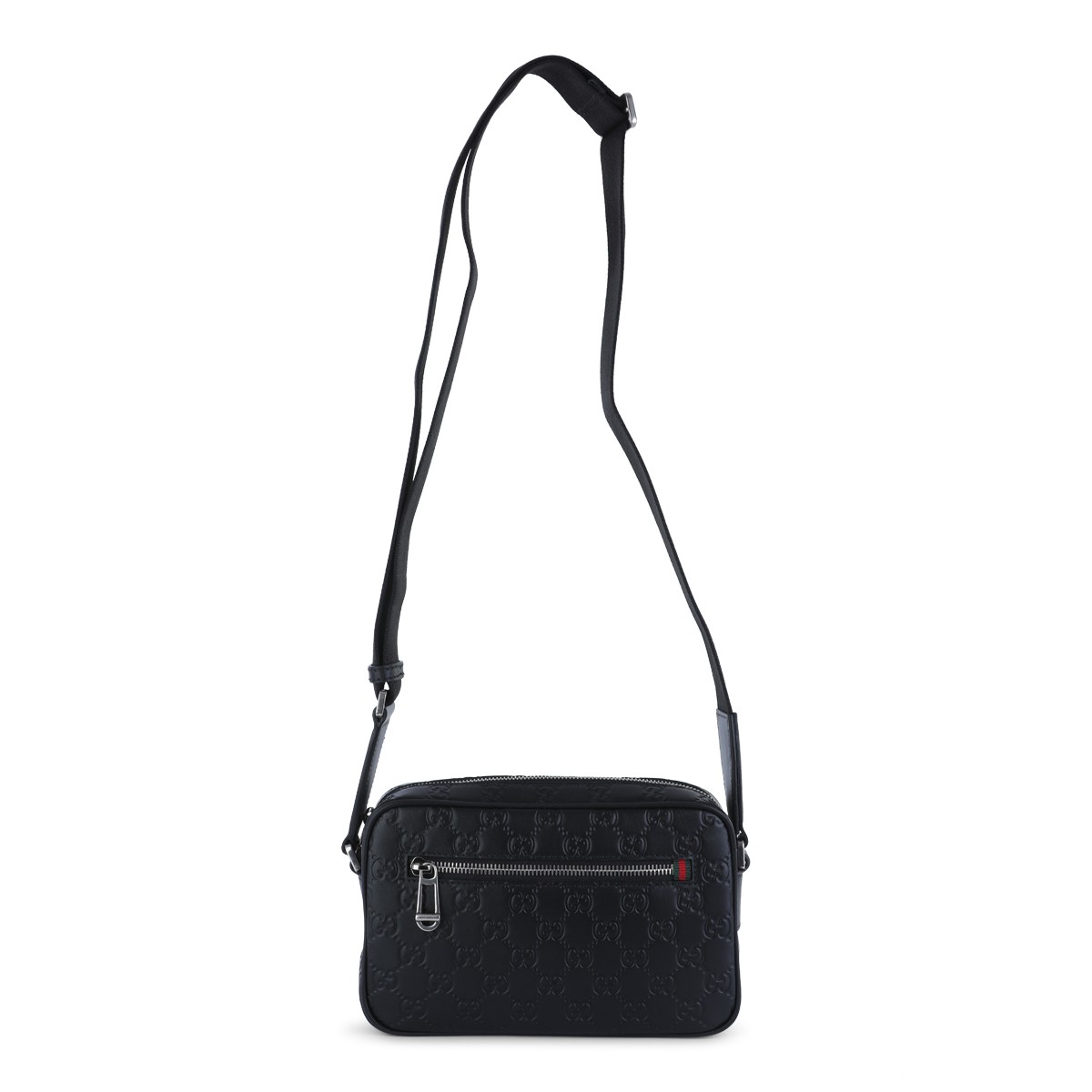BLACK LEATHER CROSSBODY BAG