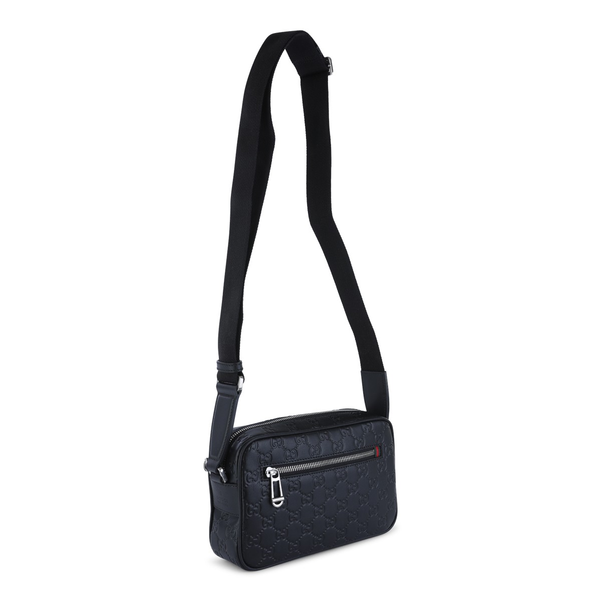 BLACK LEATHER CROSSBODY BAG