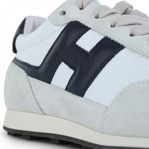 WHITE AND BLACK LEATHER SNEAKERS