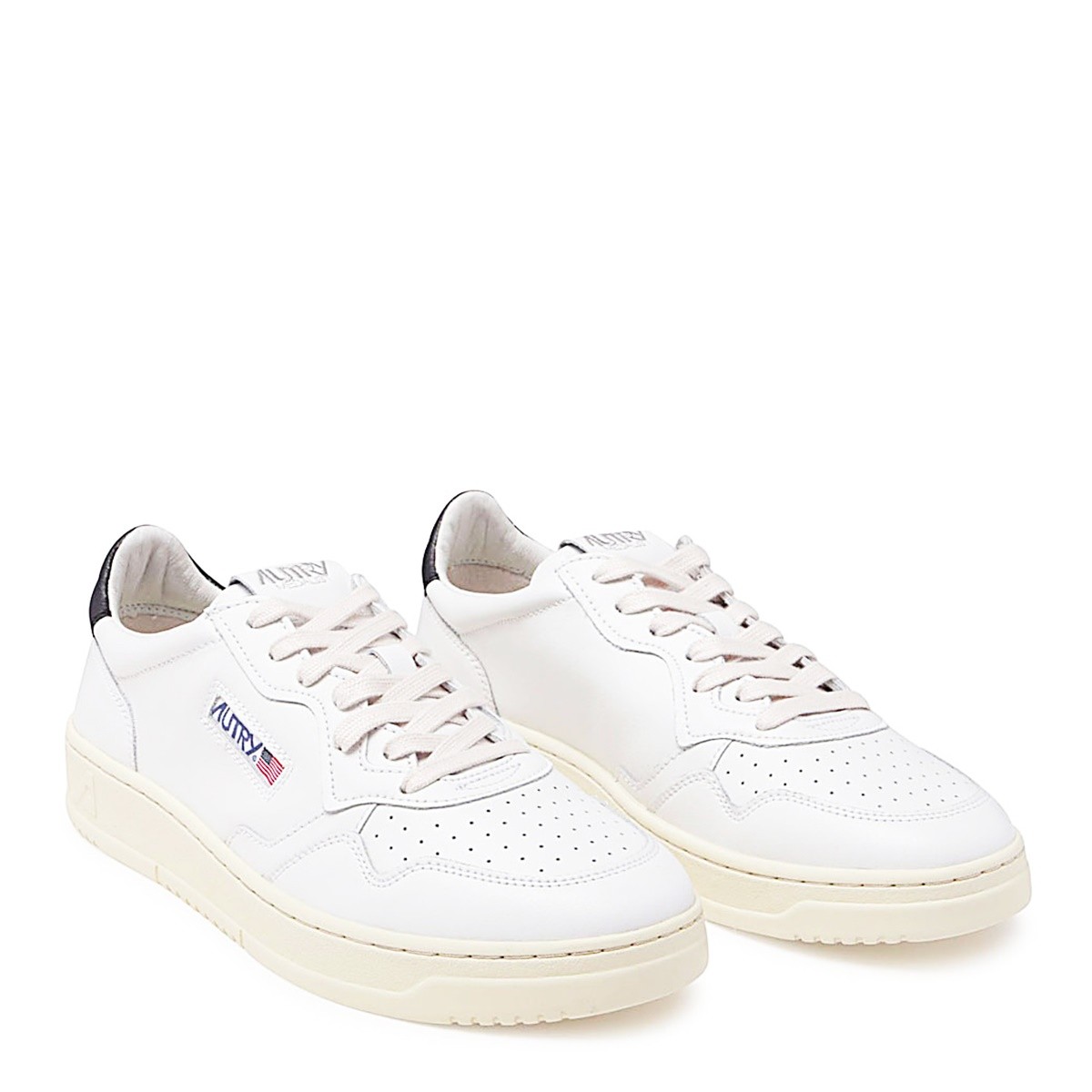 WHITE AND BLACK LEATHER MEDALIST...