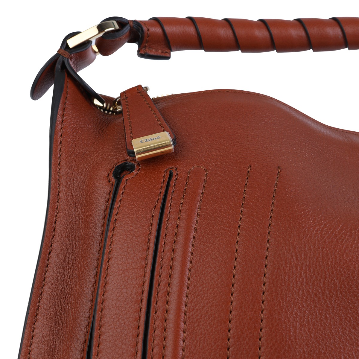 BROWN LEATHER MARCIE SHOULDER BAG