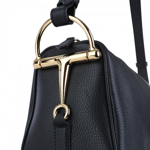 BLACK LEATHER SHOULDER BAG