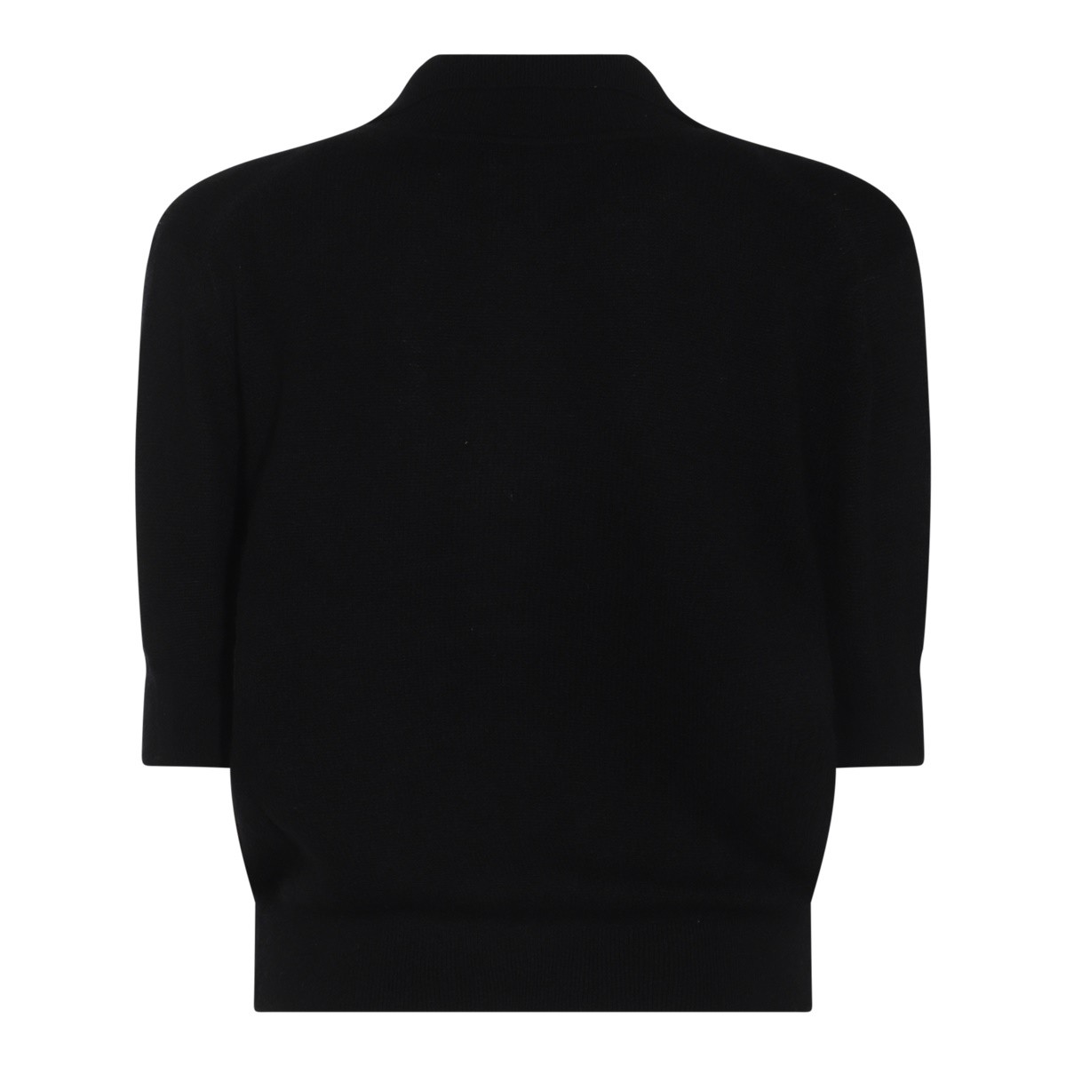 BLACK CASHMERE POLO SHIRT