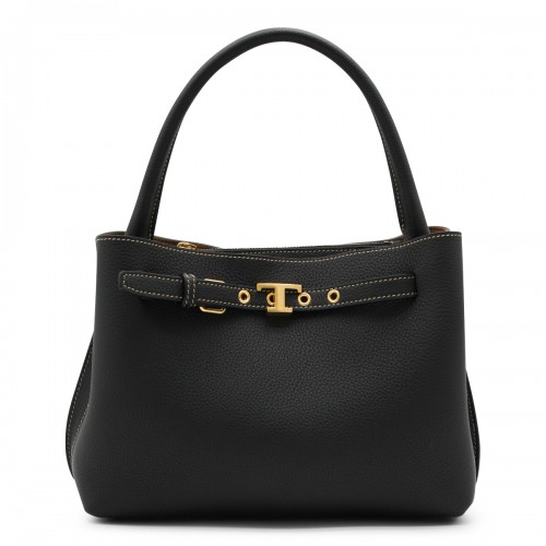 BLACK LEATHER TOTE