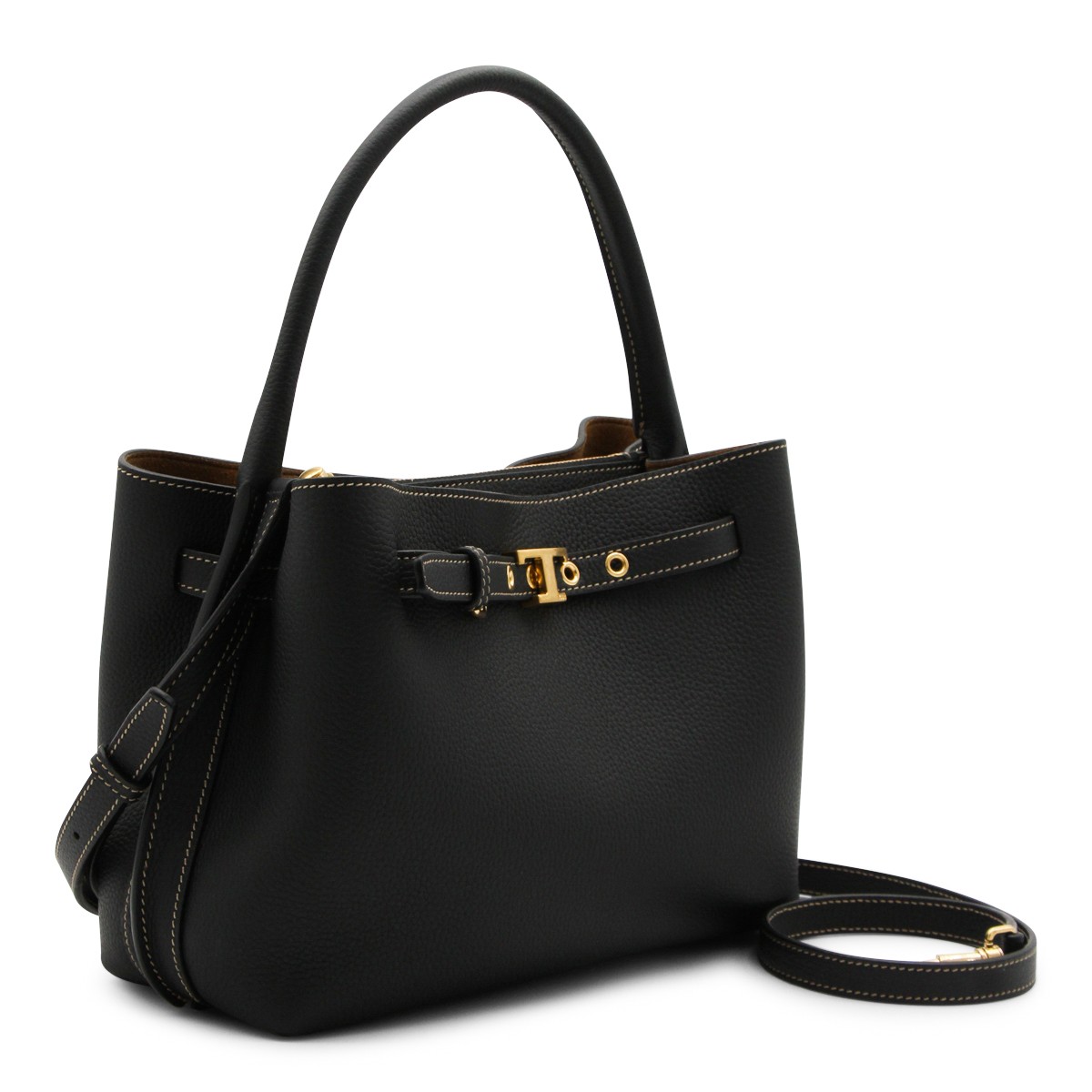 BLACK LEATHER TOTE