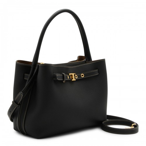 BLACK LEATHER TOTE