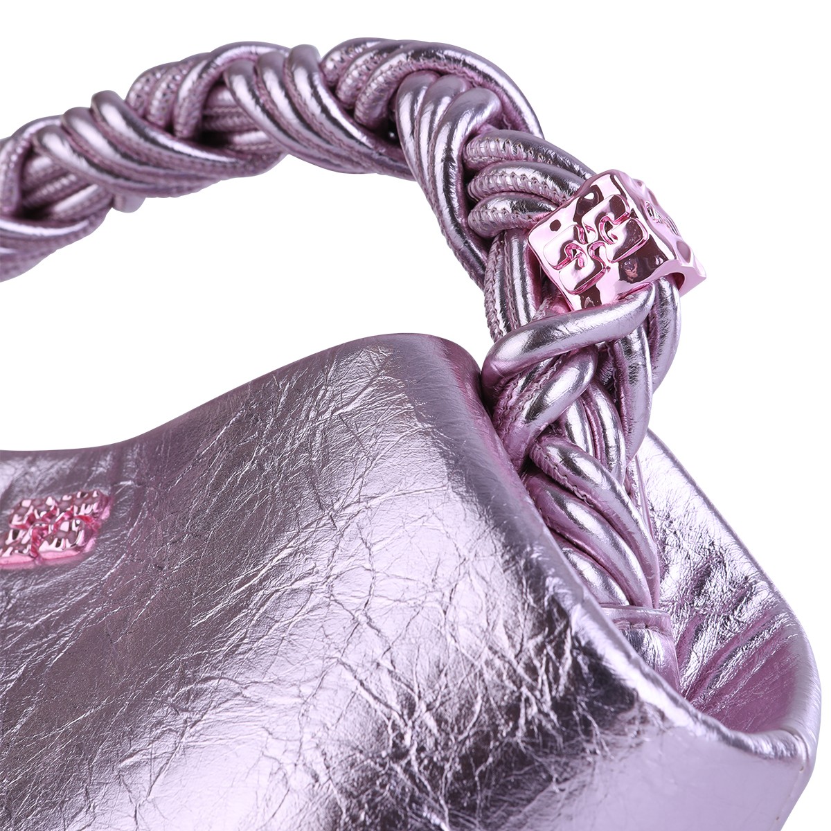 SILVER PINK TOP HANDLE BAG