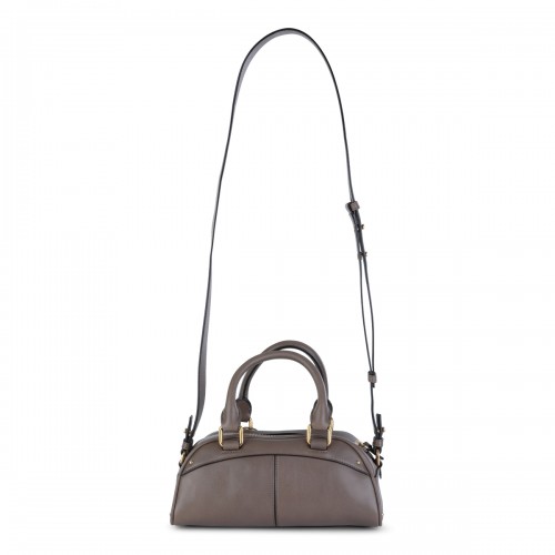 GREY LEATHER CHLOE BOWLING TOP HANDLE BAG