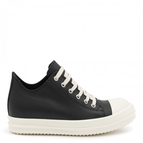 BLACK LEATHER LOW SNEAKERS