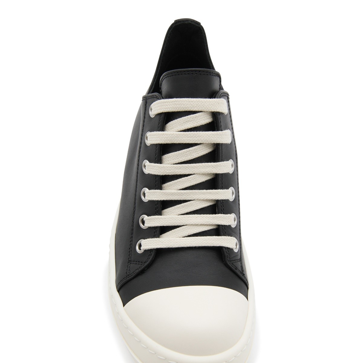 BLACK LEATHER LOW SNEAKERS
