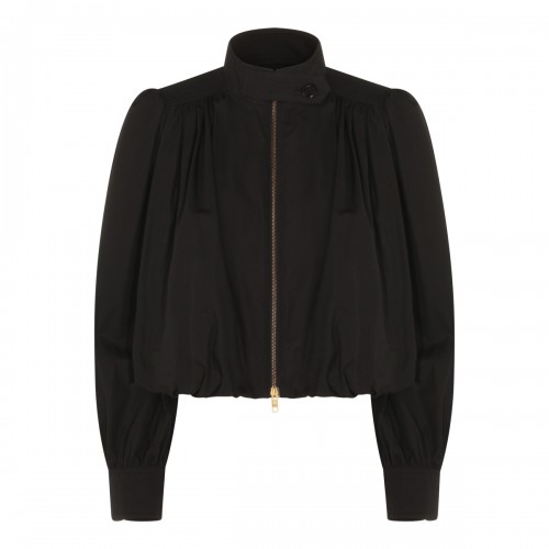 BLACK COTTON CASUAL JACKET