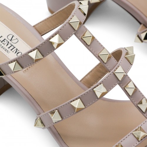 BEIGE LEATHER SANDALS