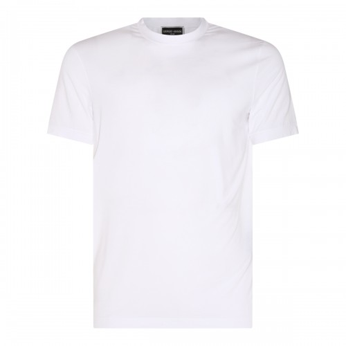WHITE VISCOSE BLEND T-SHIRT