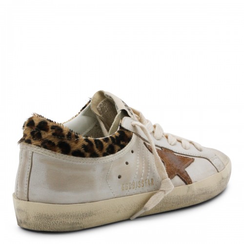 BEIGE AND LEOPARD LEATHER SUPERSTAR SNEAKERS