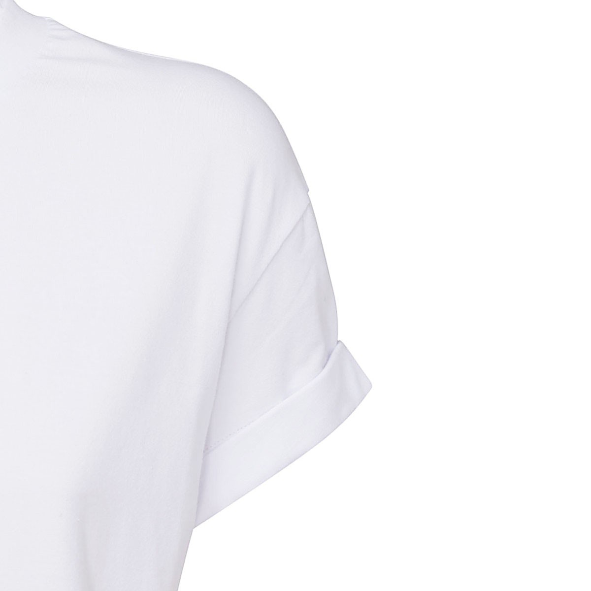 WHITE COTTON BLEND T-SHIRT
