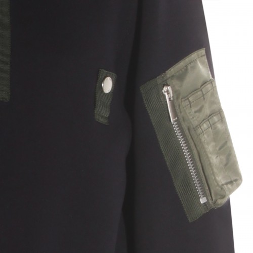 NAVY AND KHAKI COTTON CASUAL JACKET