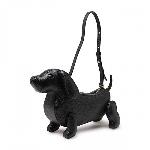 BLACK LEATHER HECTOR SHOULDER BAG