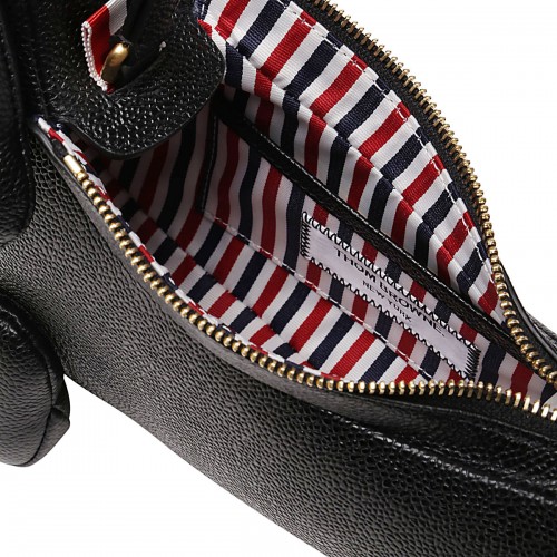 BLACK LEATHER HECTOR SHOULDER BAG