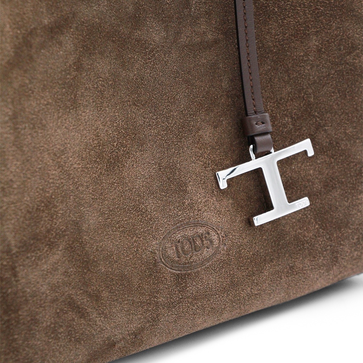 BROWN SUEDE LEATHER TOP HANDLE BAG