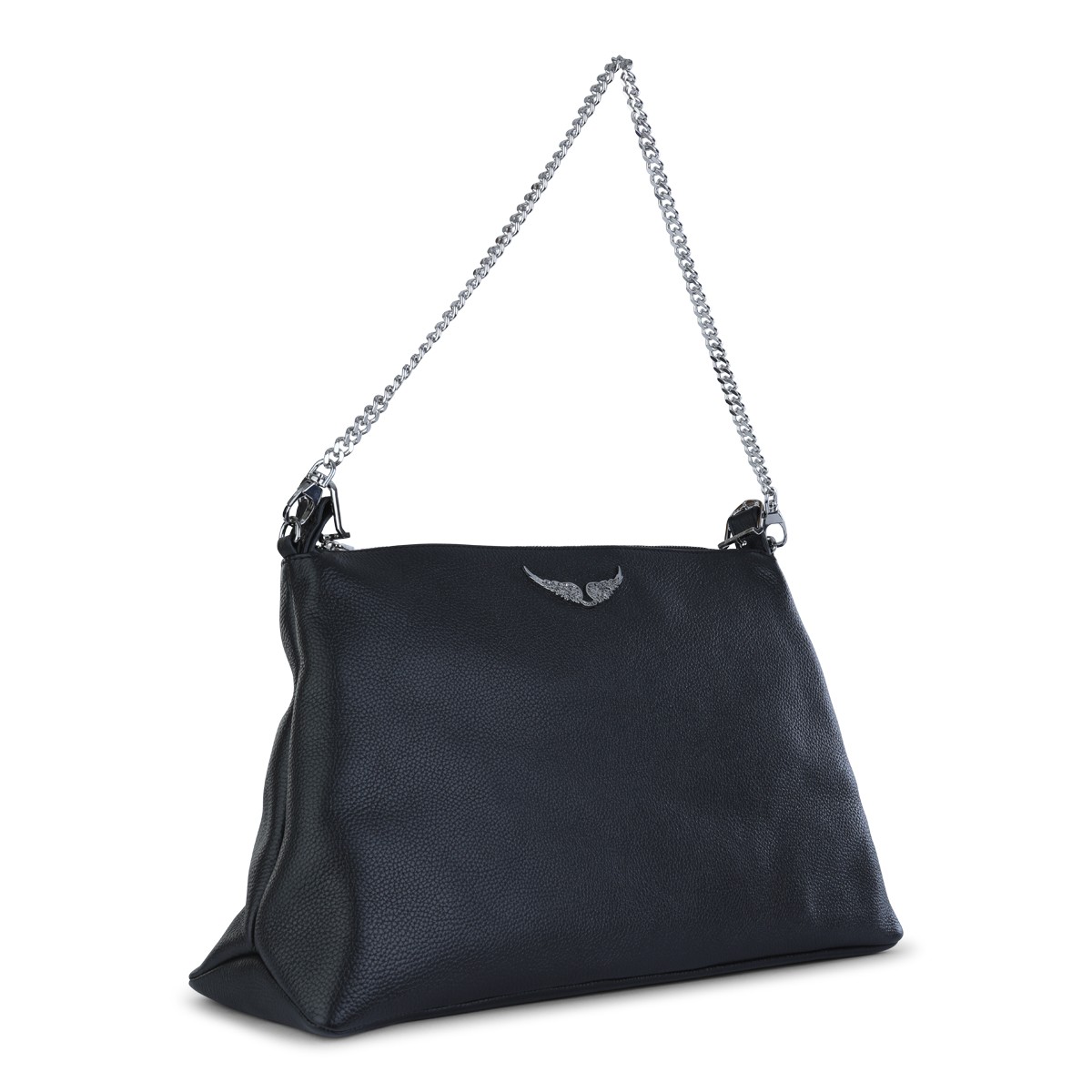 BLACK JIM GRAINED LEATHER SHOULDER BAG