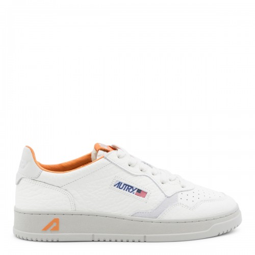 WHITE AND ORANGE LEATHER...