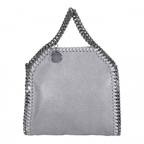 PEARL GREY FAUX LEATHER TINY FALABELLA TOTE BAG