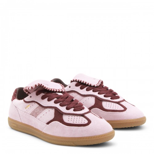 SUEDE PINK BURGUNDY LEATHER SNEAKERS
