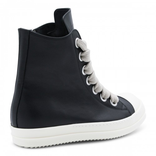 BLACK AND WHITE LEATHER SNEAKERS
